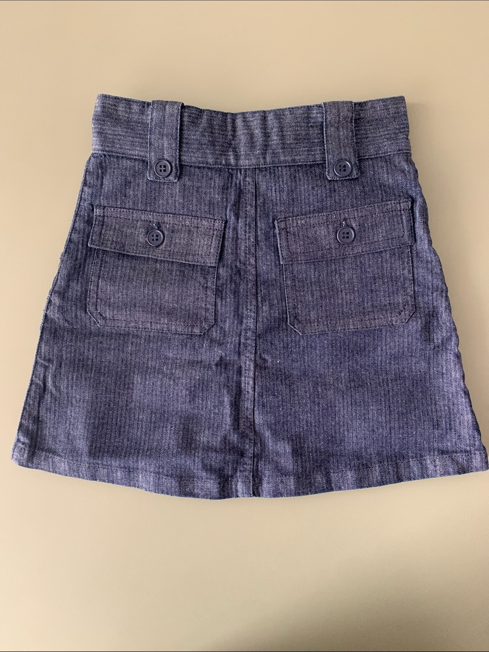 A.P.C. Indigo Mini Skirt with Button Waist - Picture 2 of 7